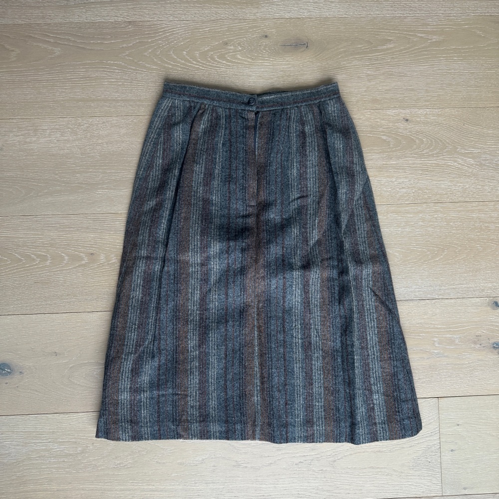 Vintage double breasted 100% wool White Stag Striped Skirt Set Sz 12 - Picture 5 of 13